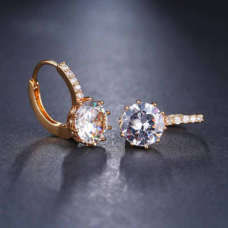 Silver Hoops Crystal Earrings