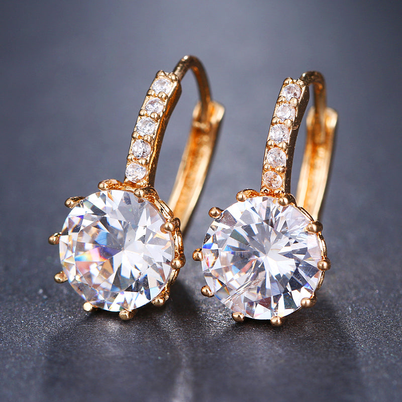 Silver Hoops Crystal Earrings