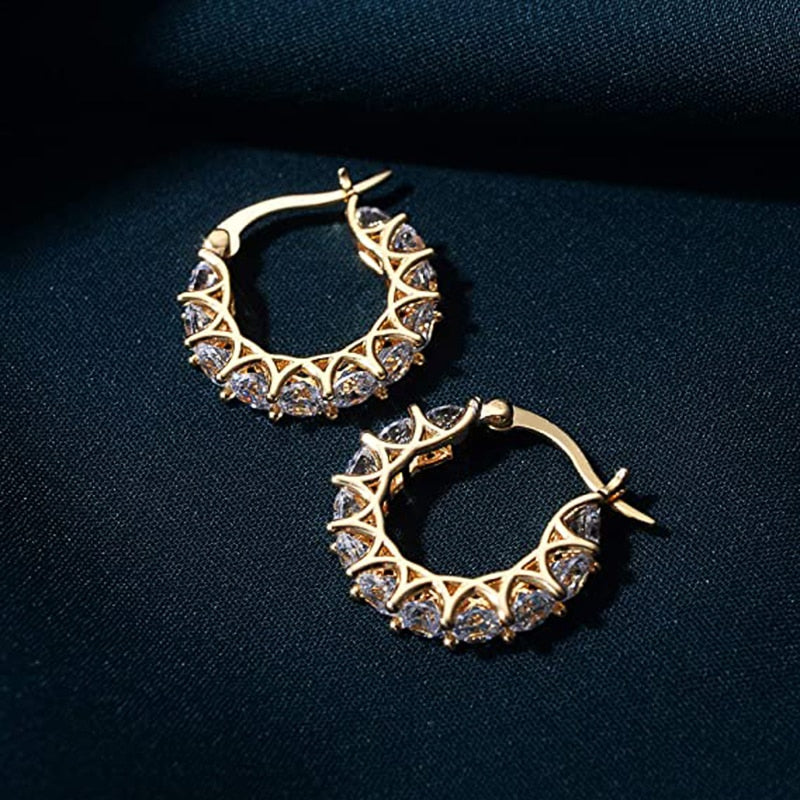Cubic Zirconia Hoop Earrings