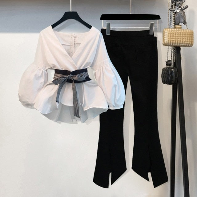 Lantern Sleeve Blouse Shirt Women 2022